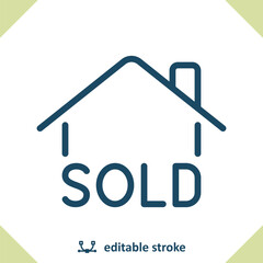 House Icon. Sold Sign, Real Estate, Home