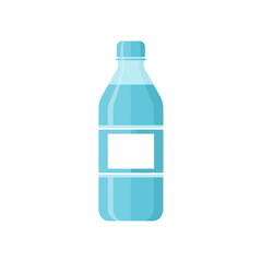 Fototapeta premium Simple flat vector illustration of a plastic water bottle with a blank label.