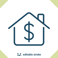 House, Dollar Icon. Real Estate, Home, Price, For Sale