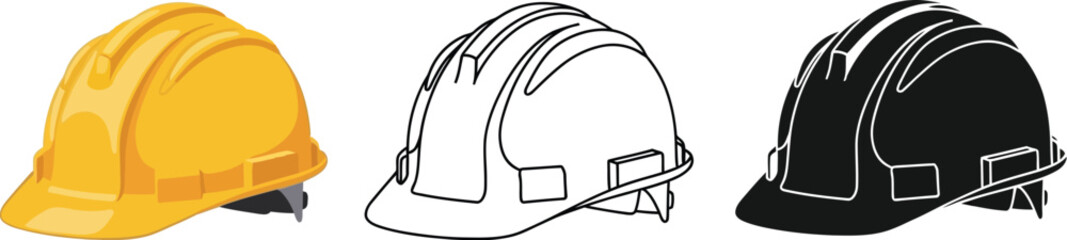 Construction hard hat safety helmet protective gear vector art