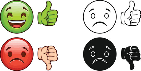 Thumbs up down emoji feedback like dislike positive negative