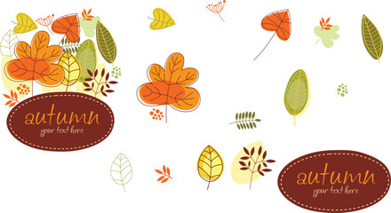 Whimsical autumn leaves and pumpkins with handwritten seasonal greetings © Ashikur Rahman