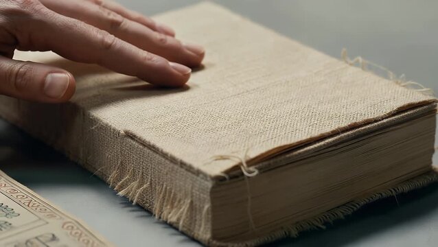 Textured Protective Slipcase for a Blank Journal or Diary Composed of Cloth