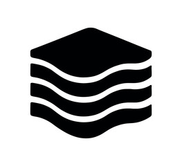 strata flat black solid vector illustration isolated on white background