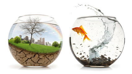 Goldfish Jumps to Clean Bowl