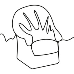 Chair icon. Black silhouette detail with feather. Kitchen vector emblem.