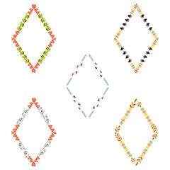 Diamond frame icon. Pastel border symbol. Light gradient detail. Vector frame emblem