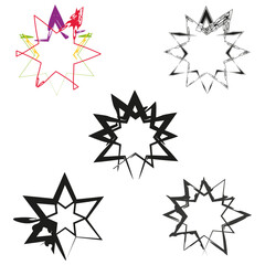 Star burst icon. Black vector design. Pointy shape array. White background display