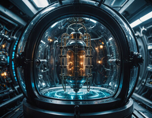 Exploring a futuristic laboratory with advanced technology and artificial intelligence to power the next generation of 3