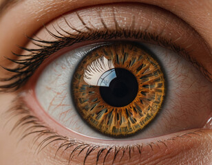 Generative artistry captures the intricate beauty of a human eye with stunning realism and depth reflecting AI innovatio