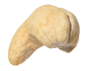 Peeled cashew kernel on isolated background