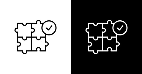 Puzzle Solution  White Icon Set Design
