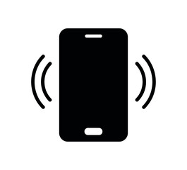 vibration flat black solid vector illustration isolated on white background