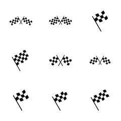 Race flag icon vector isolated on white background. Competition sport flag line vector icon. Racing flag. Start finish flag. Checkered. Start