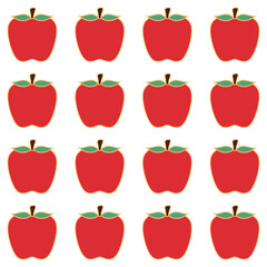 Red apple seamless pattern. Minimalist apple fruit icon seamless pattern. Seamless apple pattern in hand drawn style.