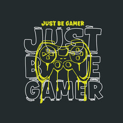 Just Be Gamer graffiti game console poster vector graphic design © Saranya