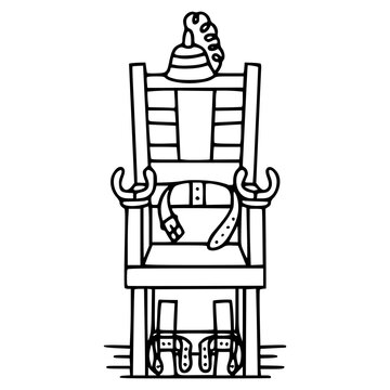electric chair death penalty line art