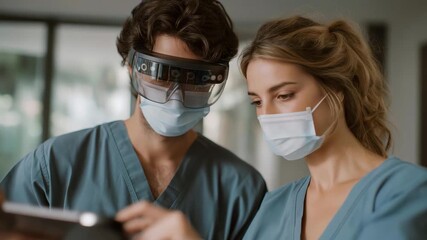 Healthcare professionals using holographic anatomy model for remote telemedicine consultation, emotional connection across digital interface, representing empathy-driven innovation and global - Powered by Adobe