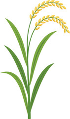 Vibrant golden rice stalks sway gently, embodying agricultural abundance and the promise of a bountiful harvest.