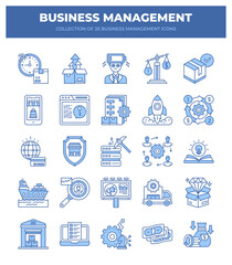 Collection of 25 Business Management Icons. Streamline Your Business Strategy