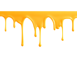 Flowing melted cheese isolated on transparent background, symbolizing flavor and indulgence in food design.