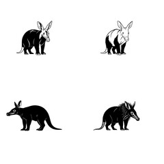 Wild Animal Silhouette Isolated on White Background – Vector Illustration for Design and Art