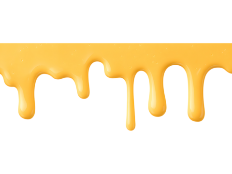 Flowing melted cheese isolated on transparent background, symbolizing flavor and indulgence in food design.