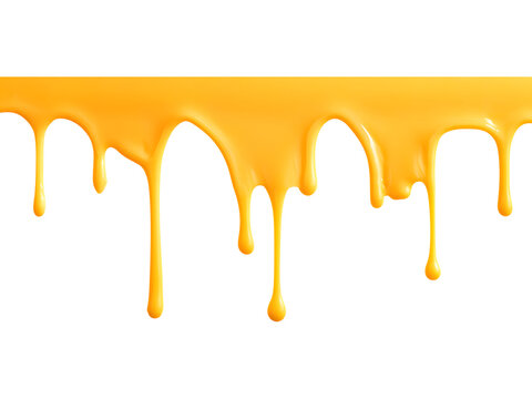 Flowing melted cheese isolated on transparent background, symbolizing flavor and indulgence in food design.