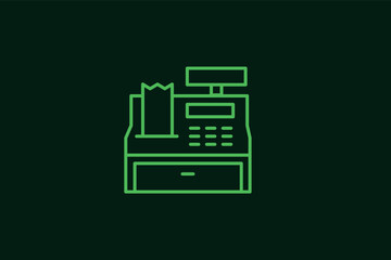 check machine illustration in flat style design. Vector illustration.	