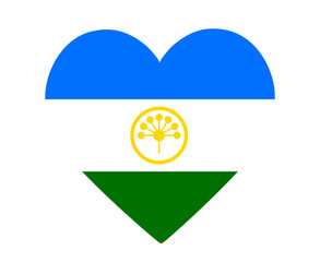 Bashkortostan Flag Heart Emblem Symbol Icon Vector Illustration Abstract Design Element