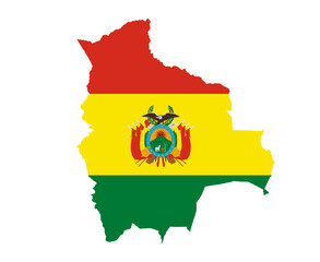 Obraz premium Bolivia Flag Map Emblem Symbol Icon Vector Illustration Abstract Design Element
