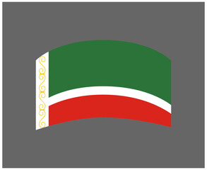Chechnya National Europe Flag Symbol Icon Vector Illustration Abstract Design Element