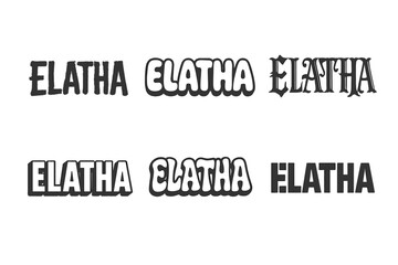 Obraz premium Elatha Emblem Variations. Elatha Deity. Set lettering. harmonious lettering variations of the same emblematic concept, each with different artistic