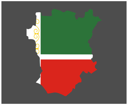 Chechnya National Europe Flag Map Emblem Symbol Icon Vector Illustration Abstract Design Element