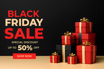 Grab attention with Black Friday sale social media banner, featuring bold offer background perfect for promotions and ads.