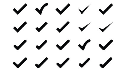 A set of check mark icon sign and symbol, vector illustration design with isolated on a white background, 
