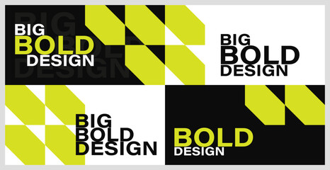 Bold Design Layout with Abstract Geometric Shapes Vector Illustration