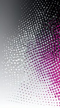 Abstract halftone pattern on a dark-to-light gradient, with purplemagenta dots forming diagonal arc