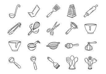 Kitchen Tool Icons for Cooking Guides