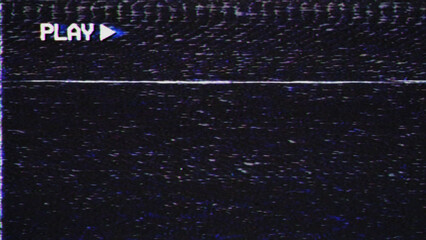 VHS tape noise with PLAY text in a corner