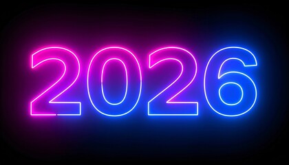 Vibrant Neon Light Display of Year 2026
