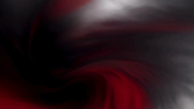 4K abstract motion background. Soft, blurred, and dark. Features a slow, spinning vortex of dark red and grey smoke or liquidabstract, background, animation, motion graphics, 4k, loop, seamless, dark,