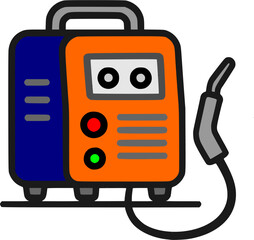 Compact MIG TIG ARC welding machine. Portable industry-grade power equipment.