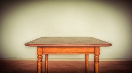 overhead. Minimalist wooden desk in a cozy living room, softly lit for a clean and uncluttered aesthetic. lifestyle magazines.