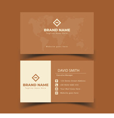 Modern and professional business card design with a clean layout and warm brown color palette
