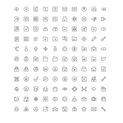 Set of minimalist line icons simple vector glyphs for web and mobile design isolated on white backgr
