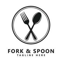 Fork spoon icon restaurant sign and symbol vector design
