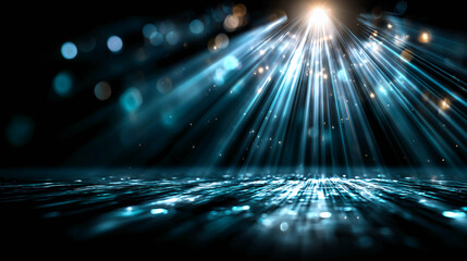 Blue-blue rays of light falling on the surface.