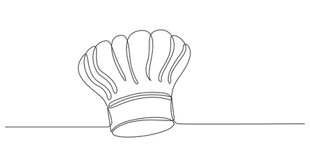 One continuous line art drawing Chef Caps,1