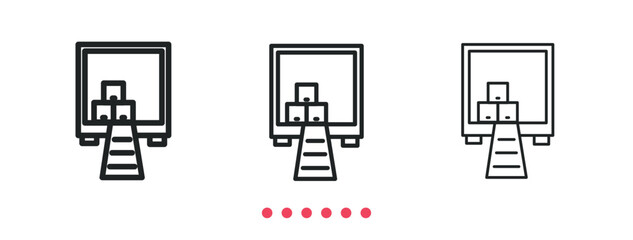 Truck loading bay icon. Thin line icon vector